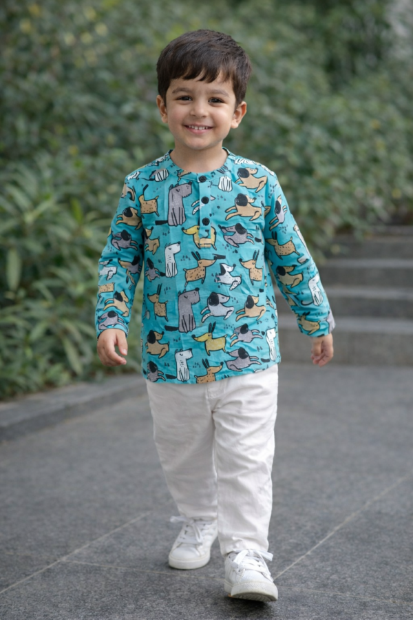 Boys Dog printed Kurta & Pajama Set