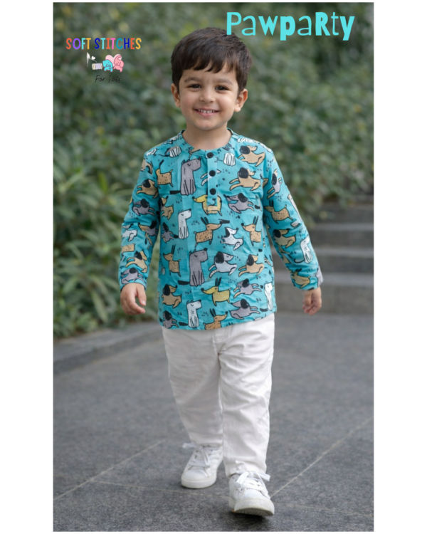 Boys Dog printed Kurta & Pajama Set