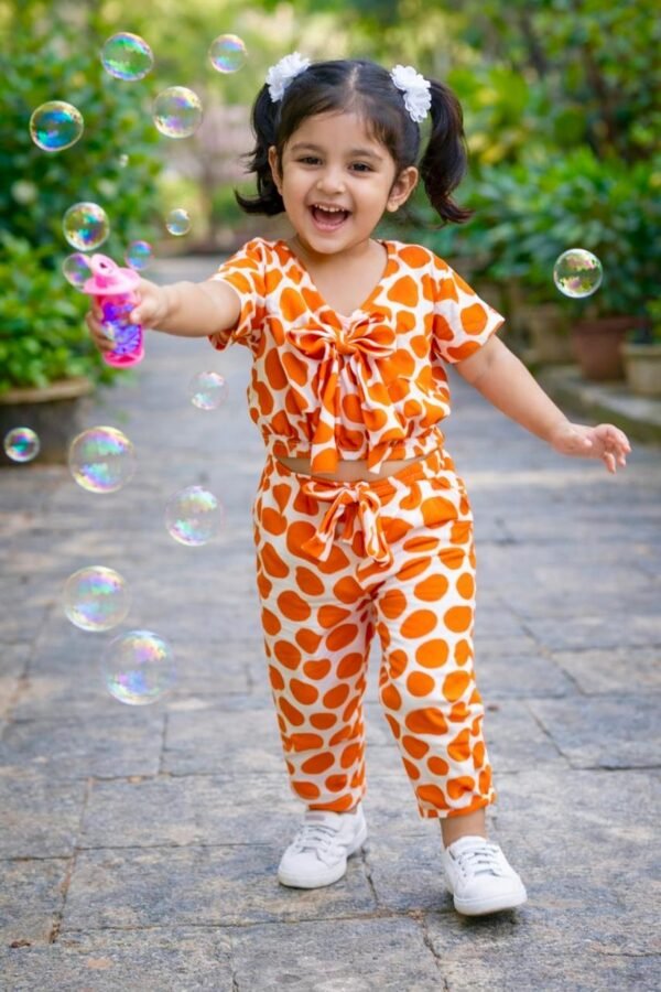 Stylish Girls Orange Coord set Girls