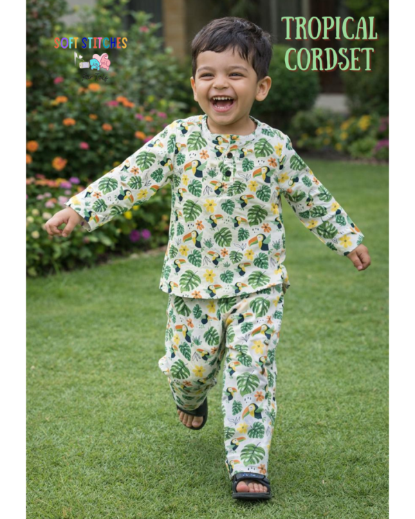 Cozy Tropical Leaf Coord Set – Soft Cotton Unisex